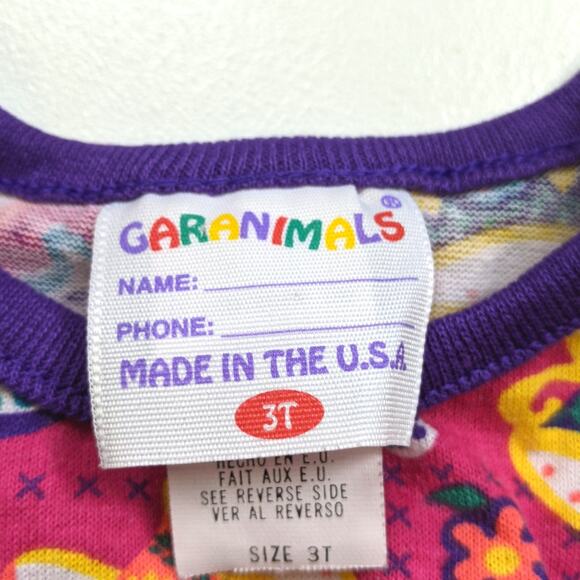 Vintage Garanimals Top Shirt Girls Sz 18m Pink Tea Cup Everyday Casual Ruffle - Picture 4 of 4